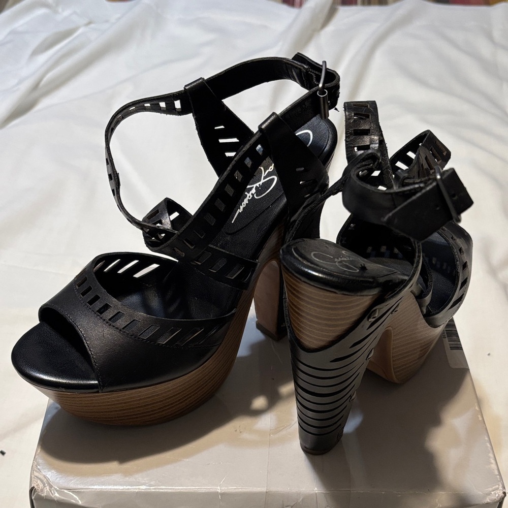 Jessica Simpson Black Platform Sandals